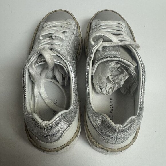 Free People Women’s Scotty Sneaker Silver EU38 M US8 - Picture 4 of 6